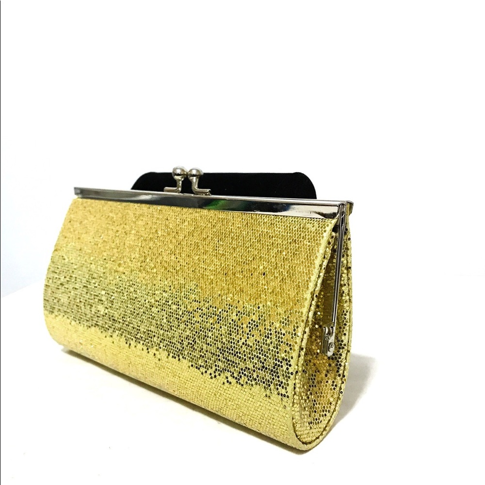 Gold Glitter Evening Prom Clutch
